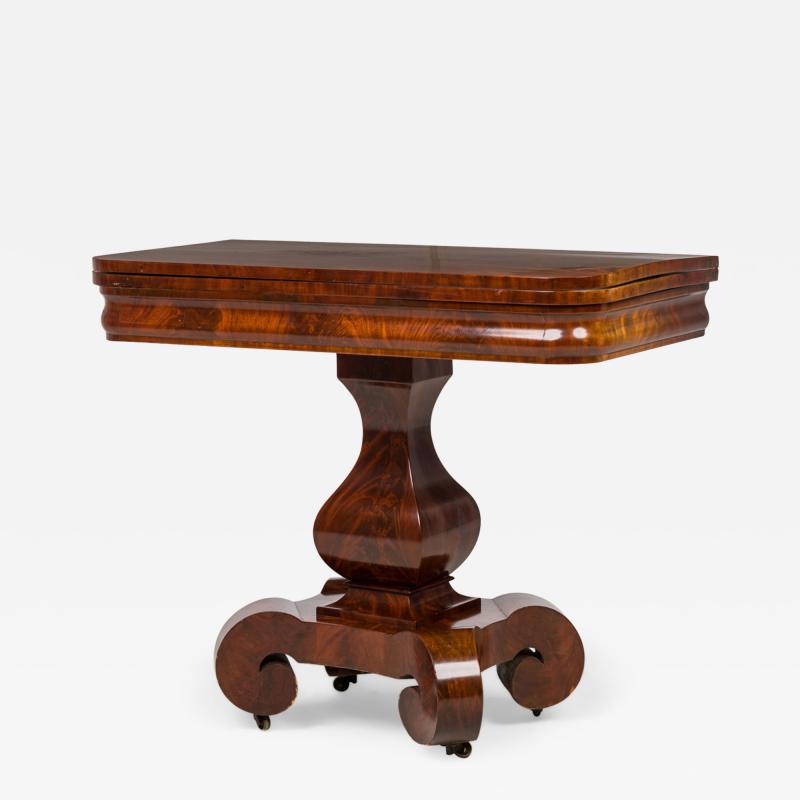 American Empire Expanding Rectangular Wood Side Table with Mahogany Veneer