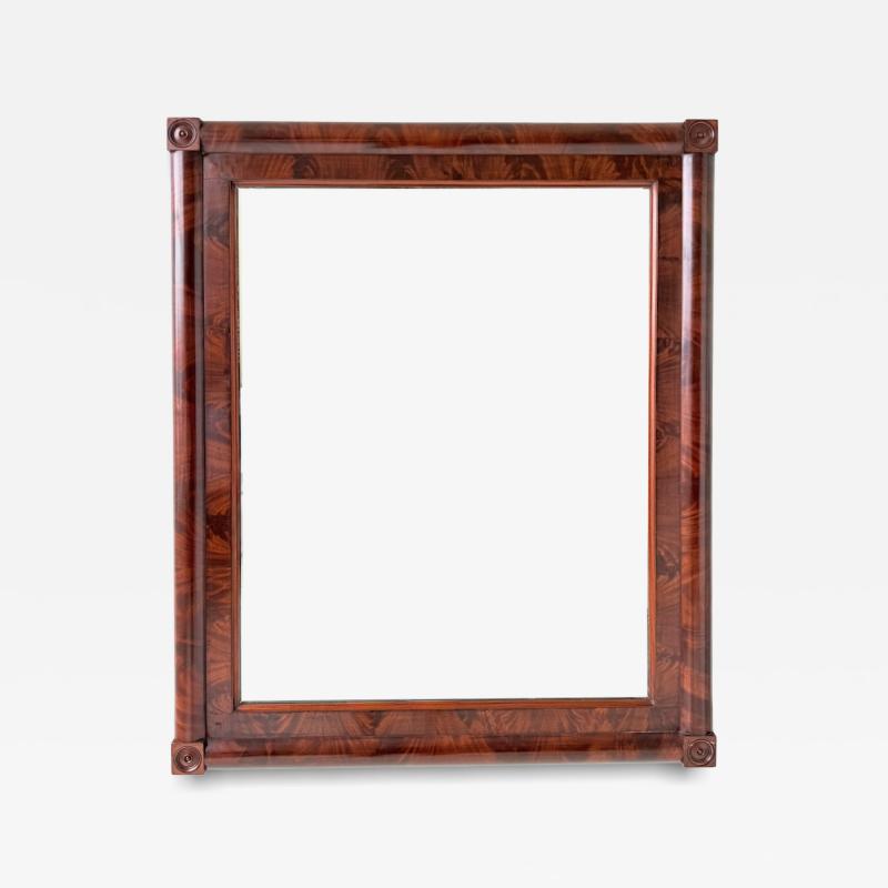 American Empire Flame Mahogany Wall Mirror