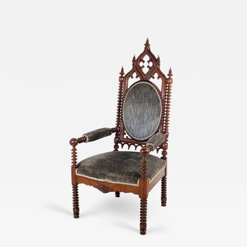 American Gothic Large Armchair circa 1870