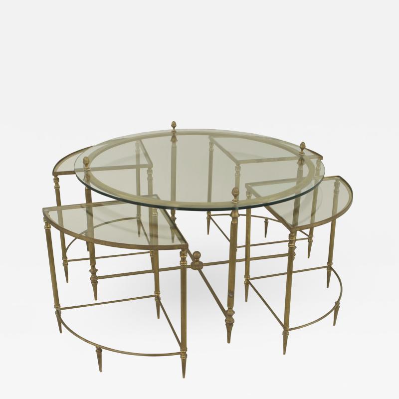 American Mid 20th Century Brass Round Coffee Table