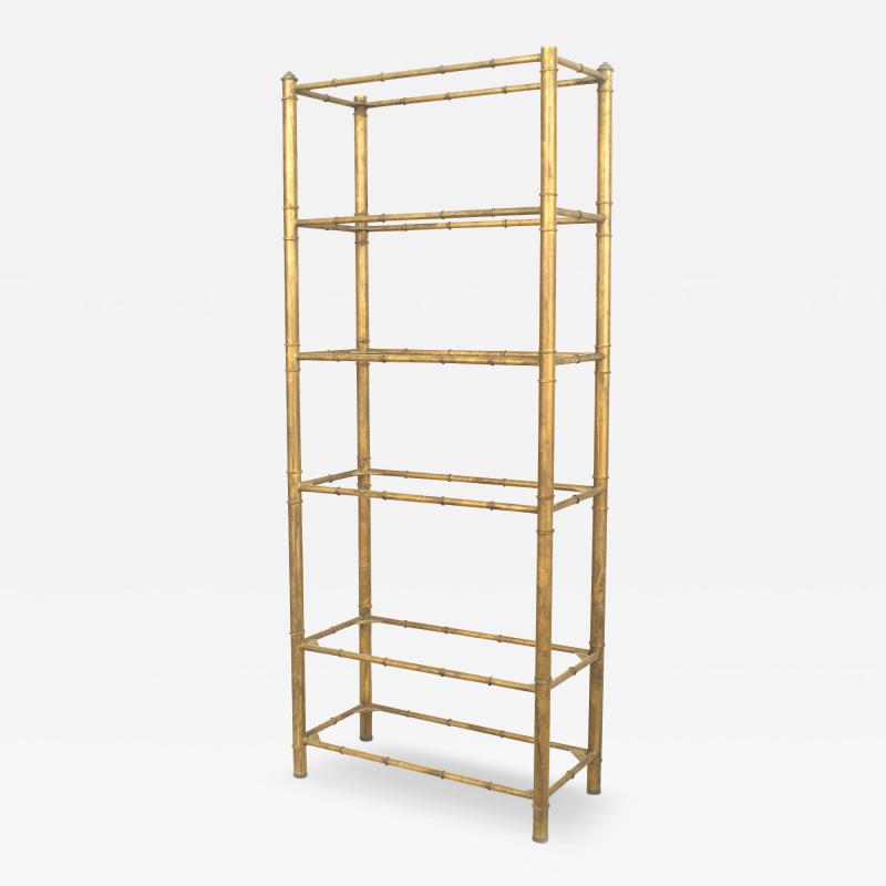 American Mid Century Gold Painted Etagere