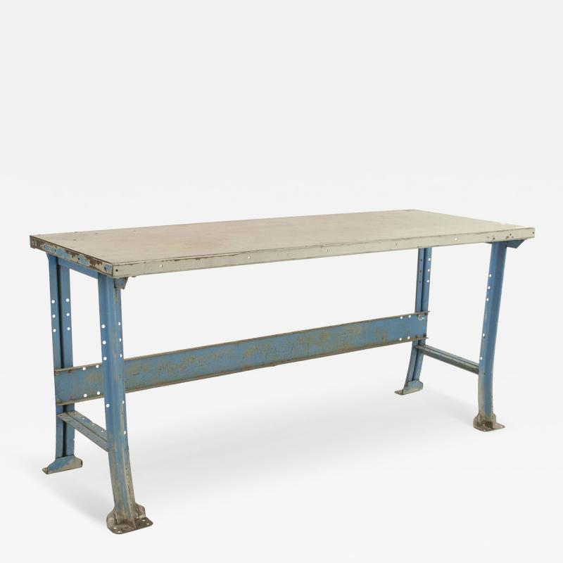 American Mid Century Industrial Steel Work Table