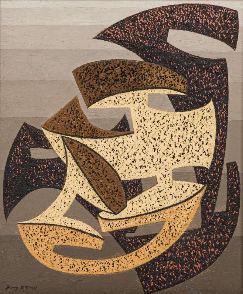 American Mid Century Jerry ODay Abstract On OIl Painting