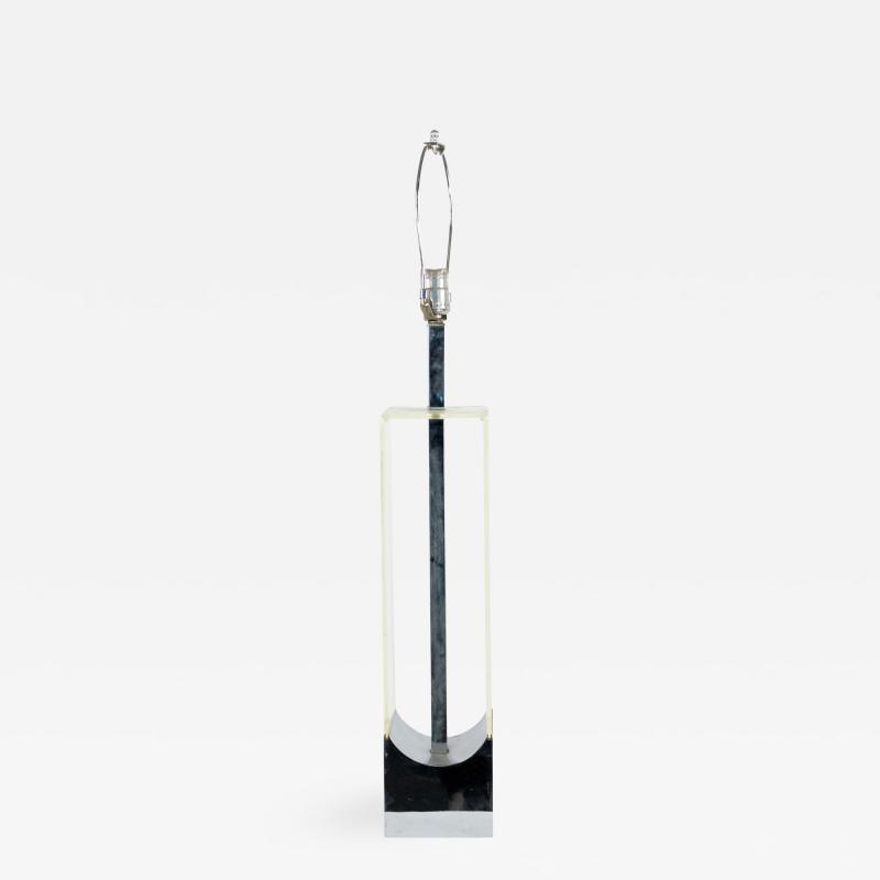 American Mid Century Lucite and Chrome Table Lamp