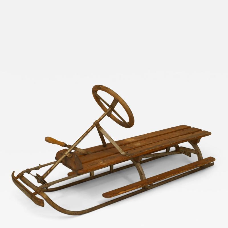 American Mid Century Metal Toboggan Sled