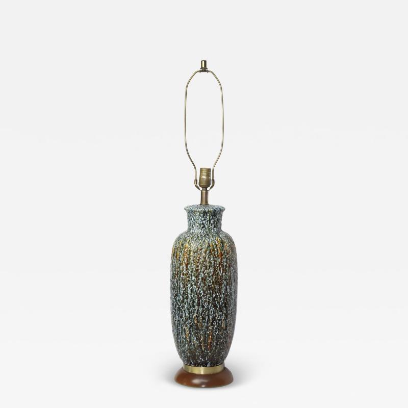 American Mid Century Stippled Glaze Ceramic Table Lamp 1960 United States