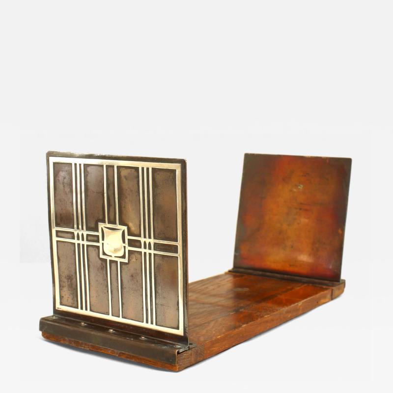 American Mission Bronze and Wood Expanding Bookends