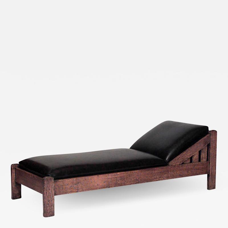 American Mission Brown Leather Chaise