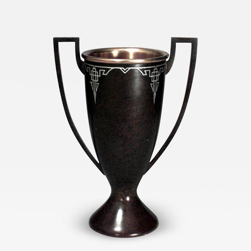 American Mission Heintz Art Metal Bronze Patinated Vase