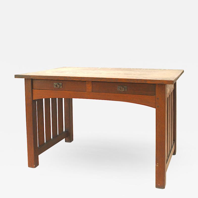 American Mission Oak Library Writing Table