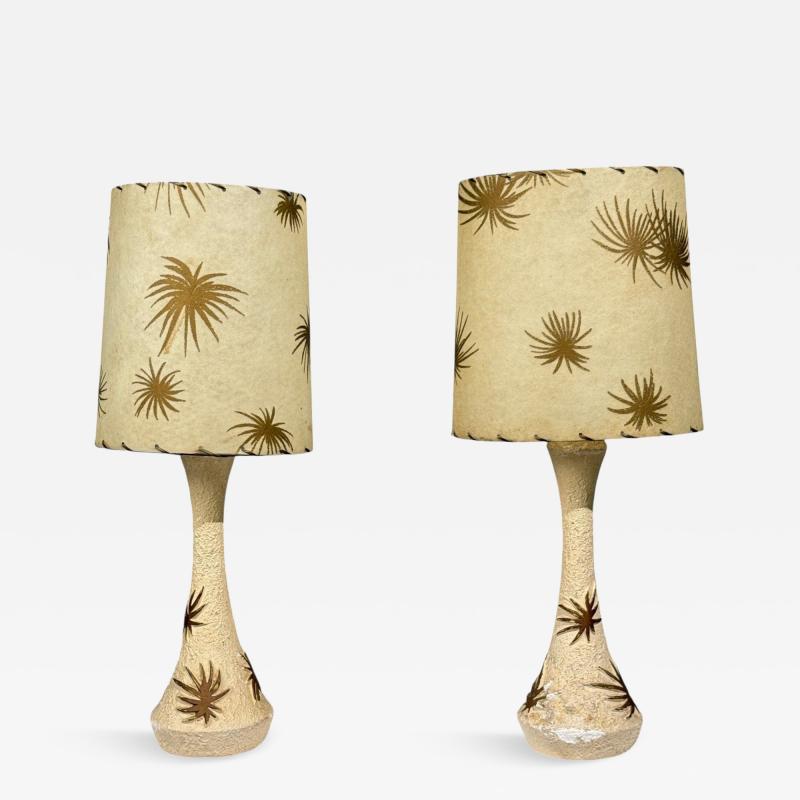 American Modern Atomic Age Table Lamps Chalkware Fiberglass USA 1950s