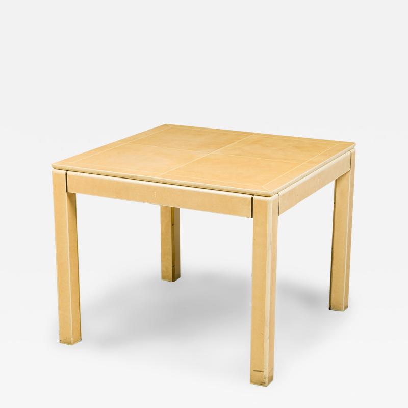 American Modern Faux Shagreen and Lacquer Game Table Karl Springer