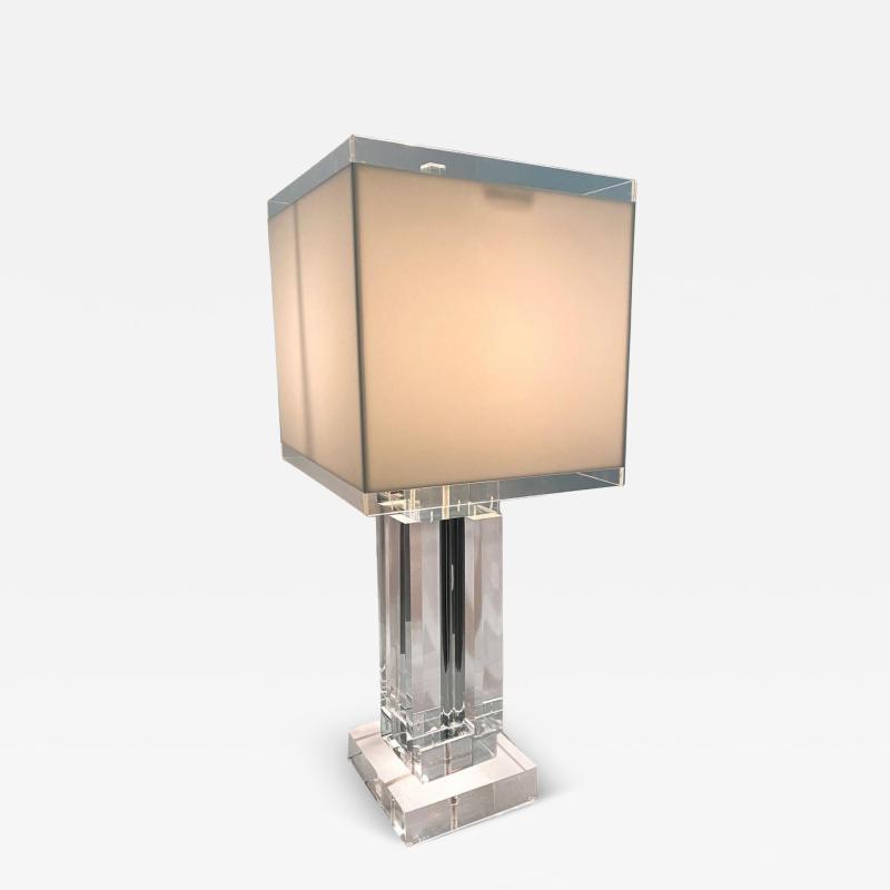 American Modern Monumental Lucite Table Lamp
