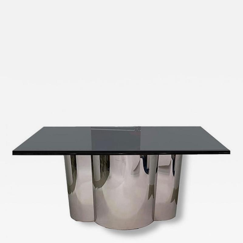 American Modern Radial Round Dining Table Base with Quartz Crystal Top