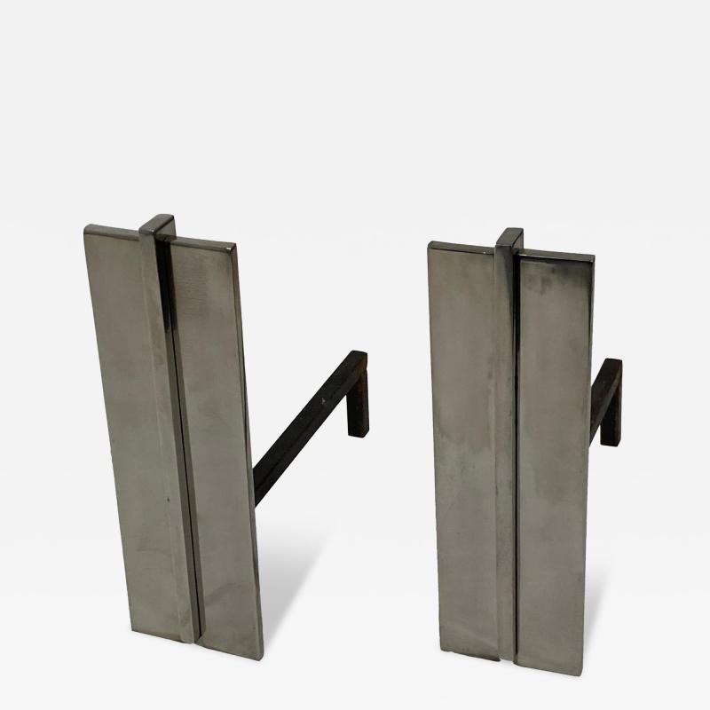 American Modern Steel Andirons
