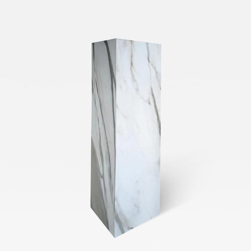 American Polished Porcelain 42 Tall Faux Marble Pedestal