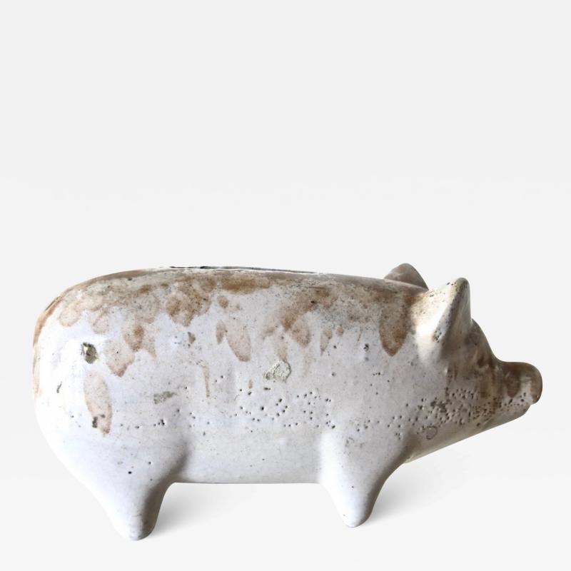 American Pottery Pig Bank Circa 1880 s