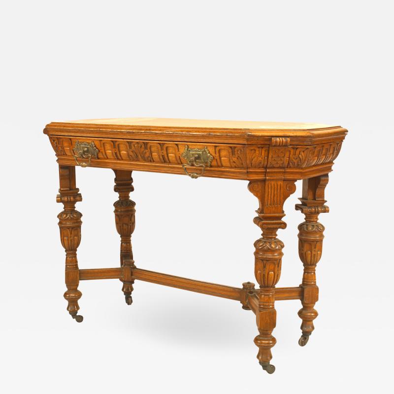 American Renaissance Revival Victorian Oak End Table