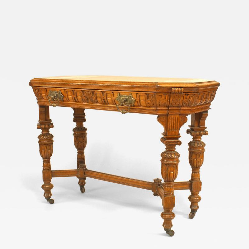 American Renaissance Revival Victorian Oak End Table