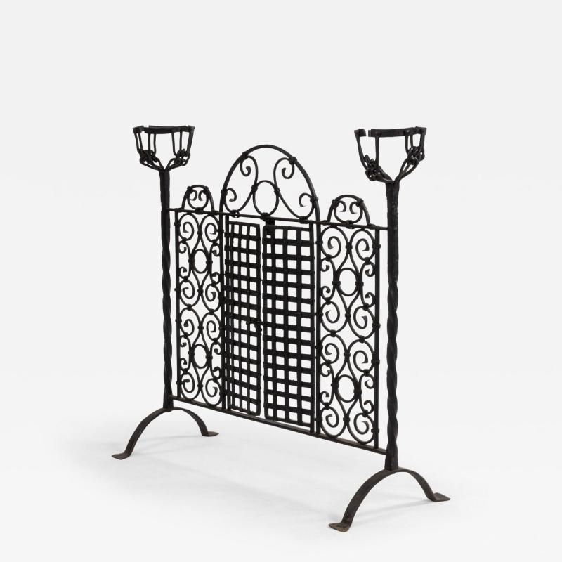American Renaissance Style Wrought Iron Fire Screen