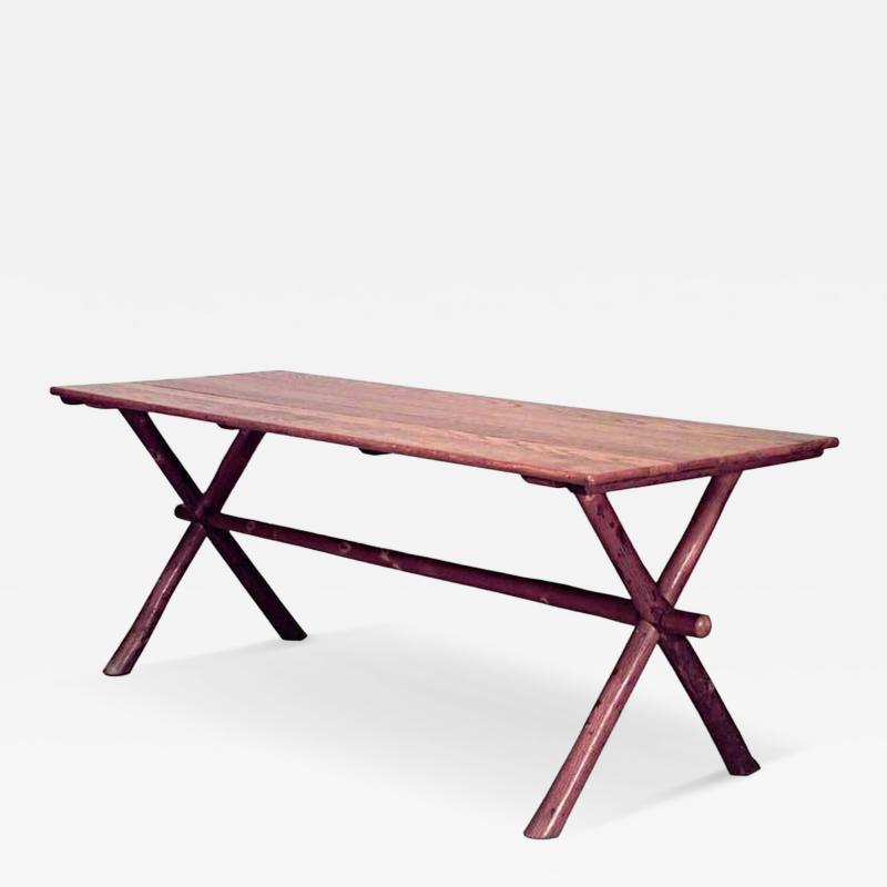 American Rustic Old Hickory Oak Dining Table