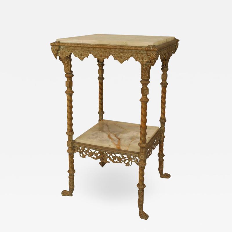 American Victorian Brass End Table