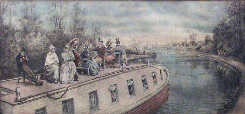 American Victorian Canal Lithograph