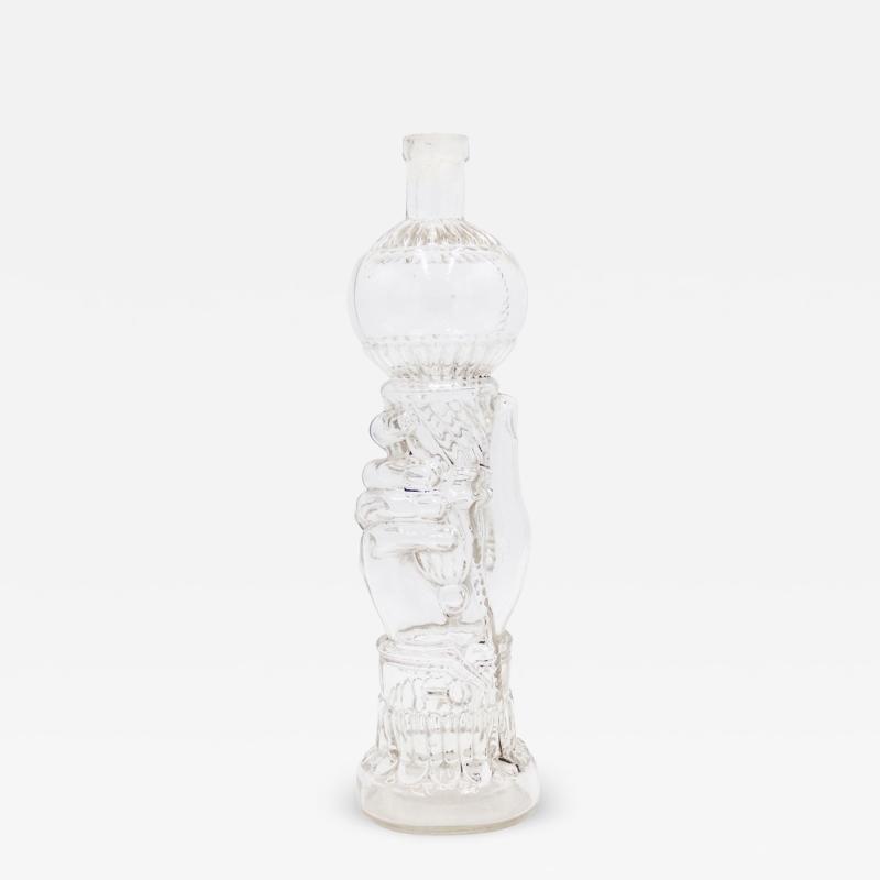 American Victorian Hand Shaped Glass Decanter