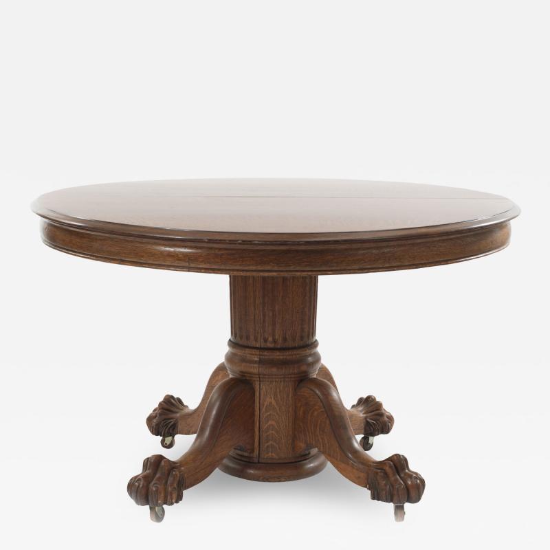 American Victorian Oak Dining Table