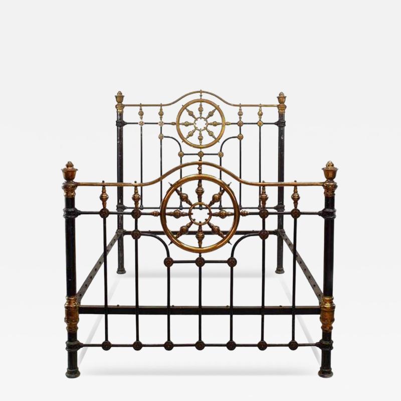 American Victorian Painted Brass Full Bed