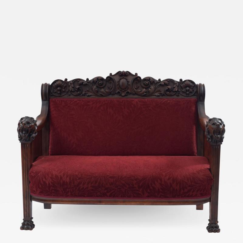 American Victorian Red Velvet Living Room Set