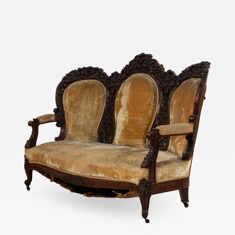 American Victorian Rosewood Settee