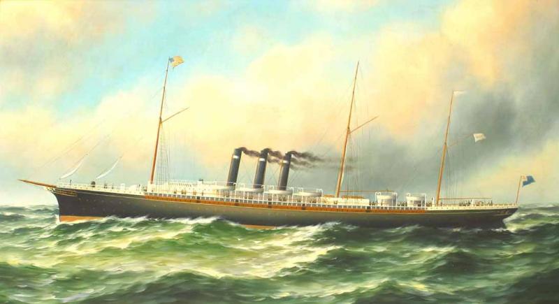 American Victorian Steamship Painting