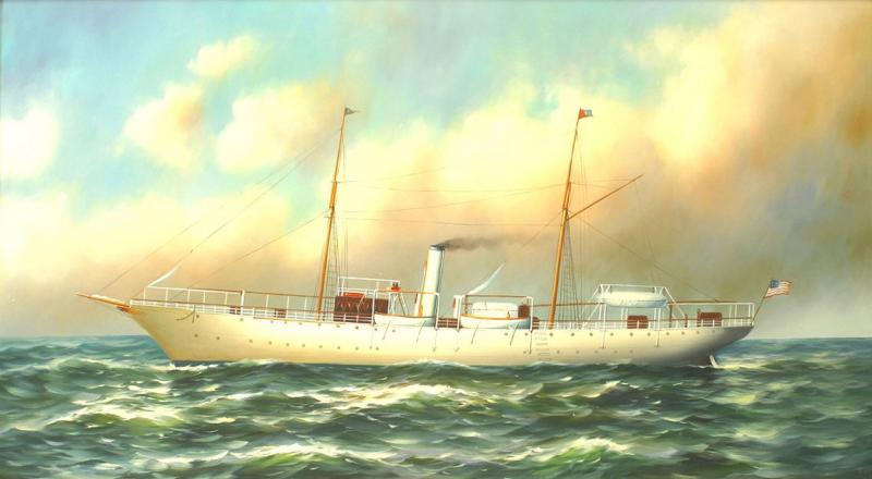 American Victorian Steamship Painting