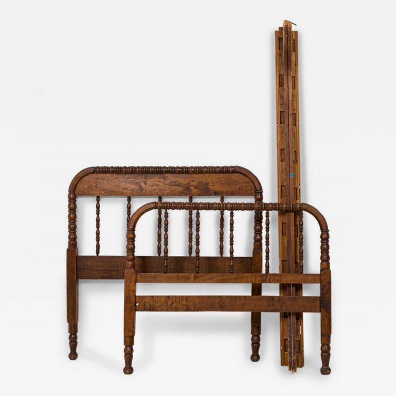 American Victorian Style Walnut Twin Bed