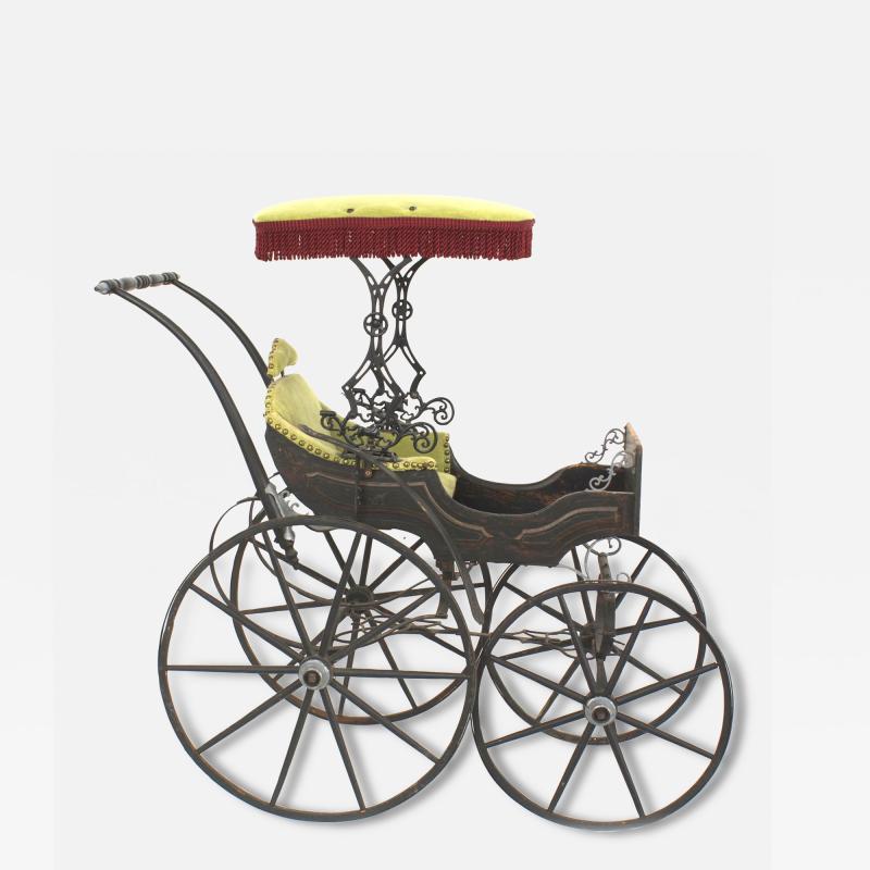 American Victorian Velvet Baby Carriage