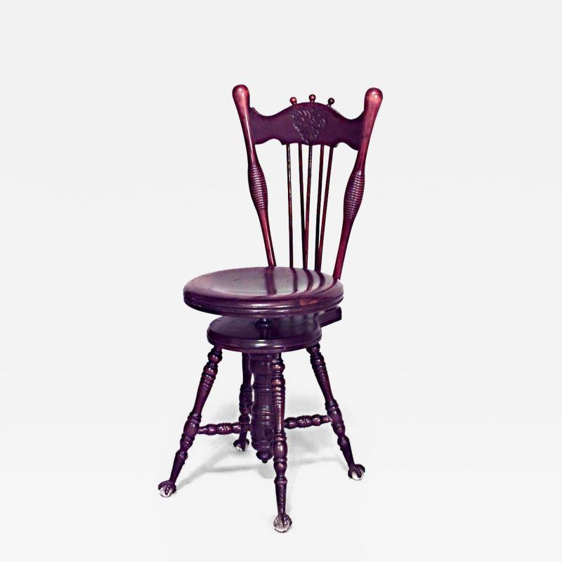 American Victorian Walnut Piano Swivel Chair