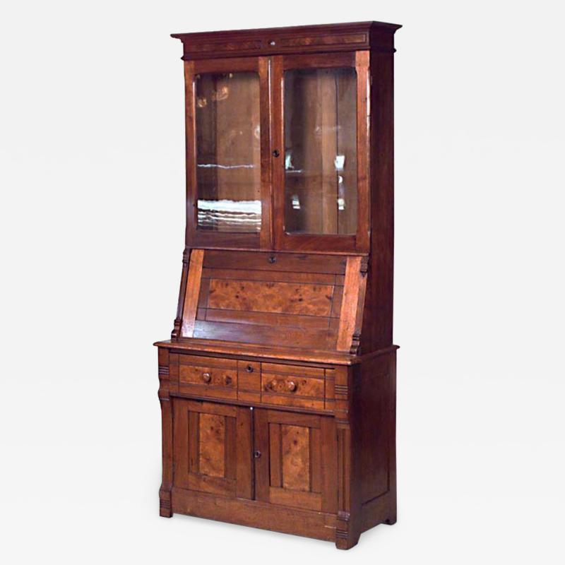 American Victorian Walnut Secretary