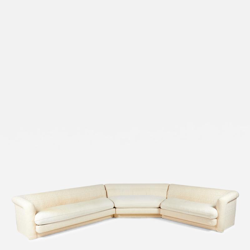 American Vintage White and Cream Swirl Upholstered 3 Piece Sectional Sofa