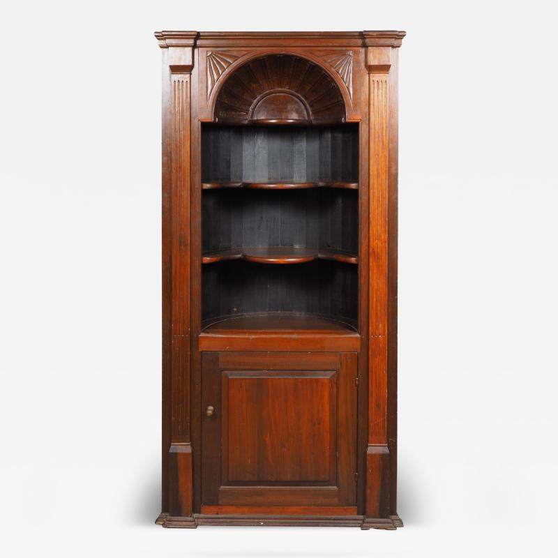 American Walnut Corner Cupboard