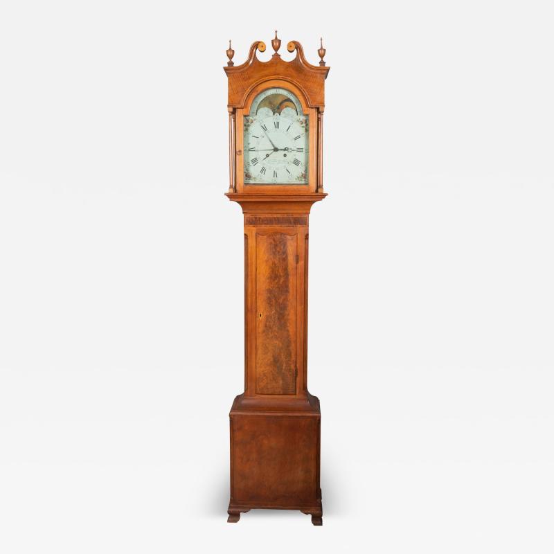 American Walnut Tall Case Clock by Solomon Gorgas