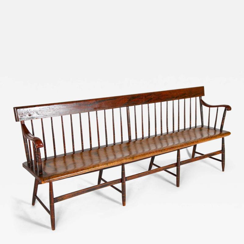 American Windsor Faux Bamboo Spindled 8 Leg Settee
