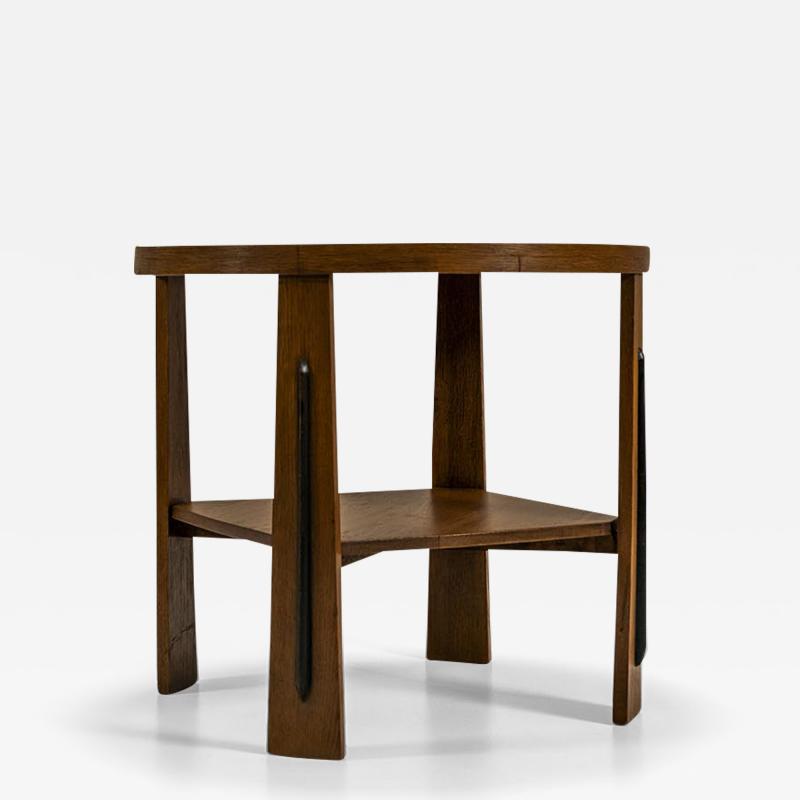 Amsterdam School Side Table In Oak With Ebony Accent The Netherlands 1930s