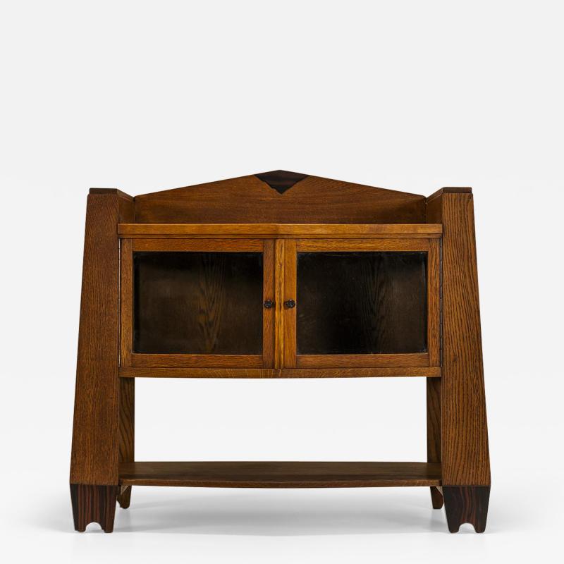 Amsterdamse School Cabinet In Oak And Macassar Netherlands 1930s