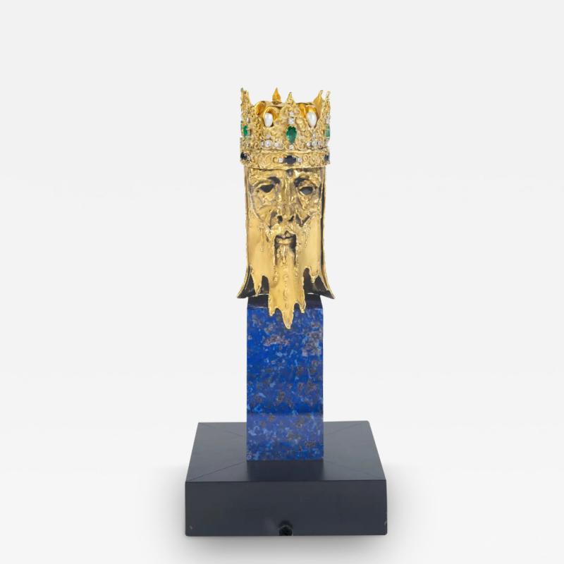 An 18K Gold and Gem Set Bust of a King by George Weil London