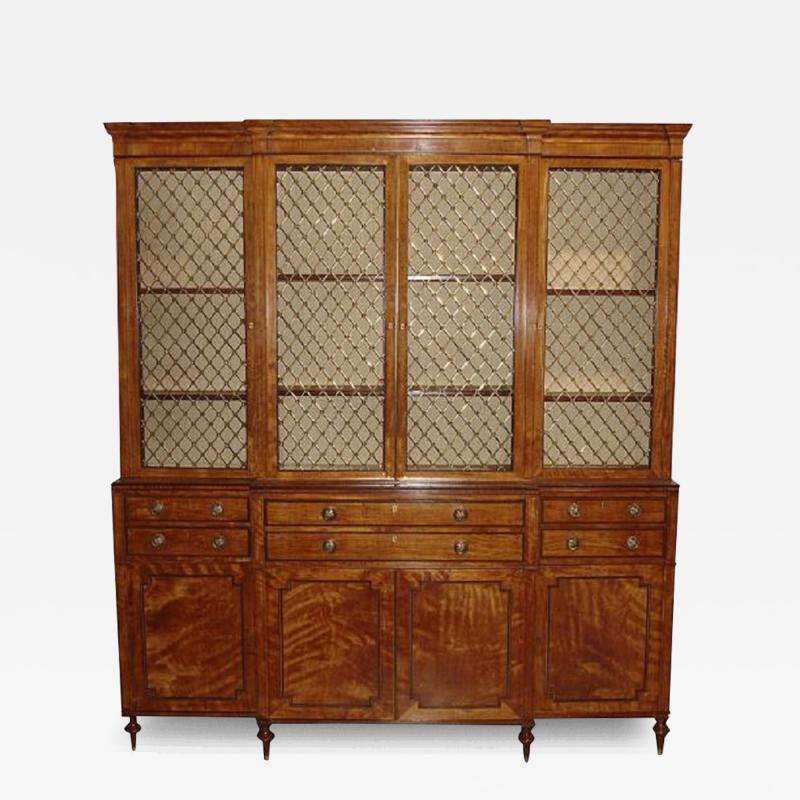 An 18th Century English Satinwood Breakfront