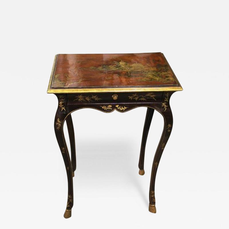 An 18th Century Louis XV Parcel Gilt on Black and Cinnabar