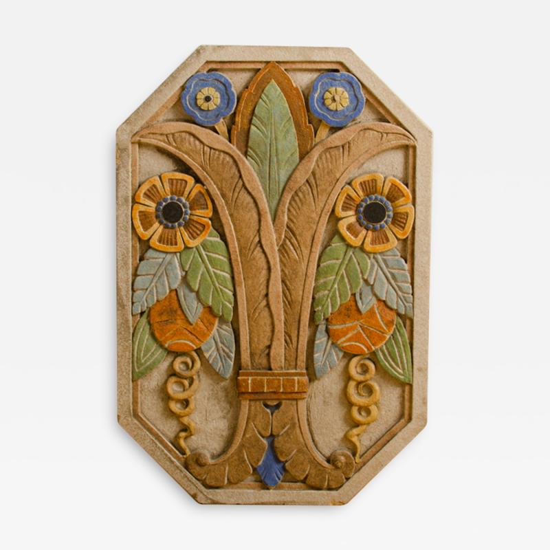 An American Art Deco terracotta plaque circa 1920