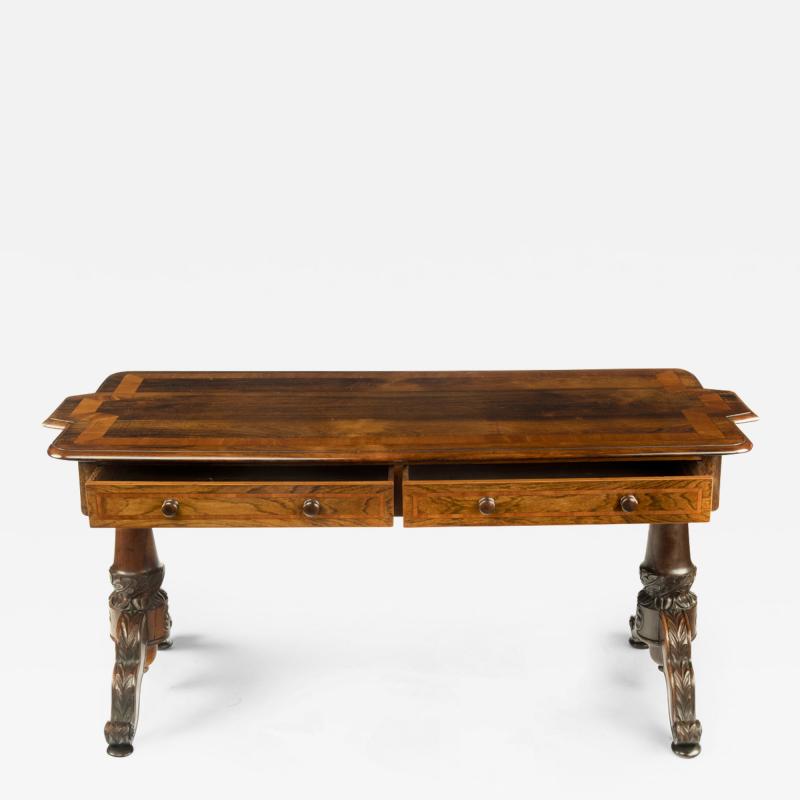 An Anglo Indian rosewood end support library table