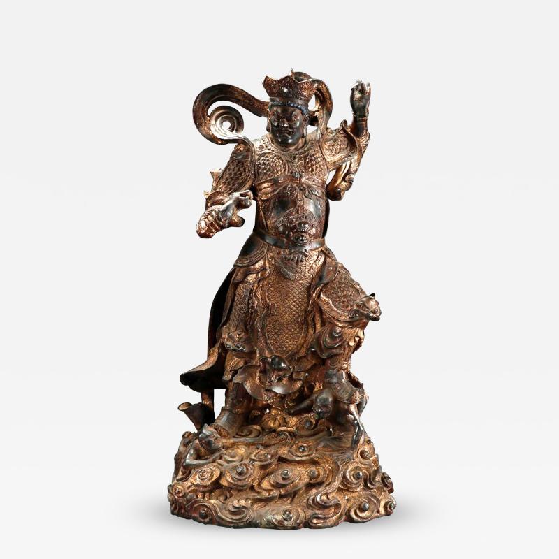 An Antique Bronze Statue of Buddhist Guardian